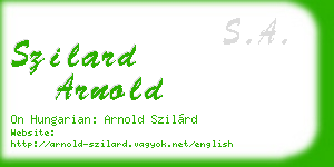 szilard arnold business card