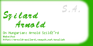 szilard arnold business card